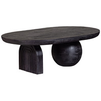 Modern Oval Rustic Black Solid Mango Wood Coffee Table French Design Handmade Durable & Easy to Clean Living Room Furniture