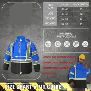 High Visibility Polyester Front Zipper Reflective Safety Jacket Wholesales Custom Logo Construction Winter Clothes Safety Wear - Product Image 6