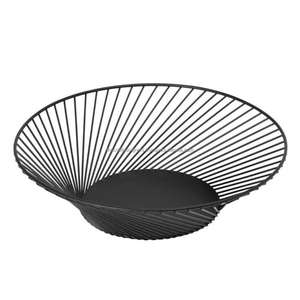 Panier de rangement pour boissons pour ustensiles de cuisine Récipient de fruits et légumes enduit noir de qualité sans rouille Grands paniers et bol en fil métallique - Product Image 3
