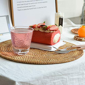 Vente directe d'usine, sets de table en rotin naturel zen asiatique, matériau écologique, décoration de table pour mariage, fête, anniversaire, événements - Product Image 4