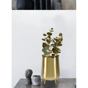 2026 World Trending Eco-Friendly Square <b>Decorative</b> Iron Flower Vase Interior Styling MarketArtistic Handmade Chrome Plated Metal - Product Image 3