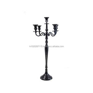 Candelabros decorativos de hierro de pie con detalles rústicos perfectos para entradas de casas de campo o acogedoras cenas con velas - Product Image 1