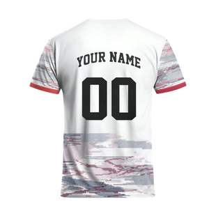 Maillot de football personnalisé en gros avec impression par sublimation, logo d'équipe, nom et numéro, pour adultes, 100 % polyester, séchage rapide, respirant, manches courtes - Product Image 2