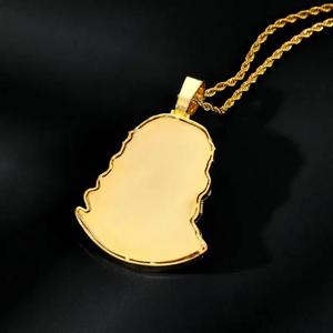 Pendentif visage de Jésus style Hip Hop entièrement serti de diamants de laboratoire, en or bicolore, bijou religieux de luxe pour homme - Product Image 3