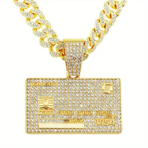 Mens Hip Hop Moissanite Gold Plated 925 Silver Cuban Link Pendant Necklace Bling <b>Ice</b> <b>Out</b> Jewelry Statement <b>Chain</b> - Product Image 3