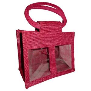 Premium Jute Burlap Jar Bags with Clear PVC Window Eco-Friendly Gift Packaging with Jute <b>Drawstrings</b> - Product Image 4