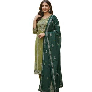 Kurti de Georgette de Seda Bordado de Lujo, el Más Popular, para Oficina, Fiestas y Eventos Especiales, con Combinación de Colores Impresionante, Largo hasta la Rodilla - Product Image 1