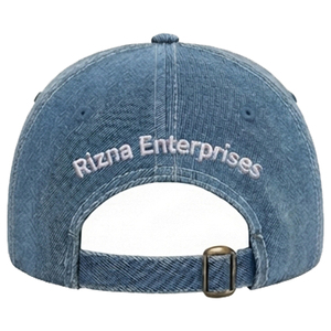 Casquette de baseball unisexe personnalisée OEM RIZNA ENTERPRISES en coton 100% de haute qualité, broderie chaîne lavée, logo imprimé à pois, 6 panneaux - Product Image 4