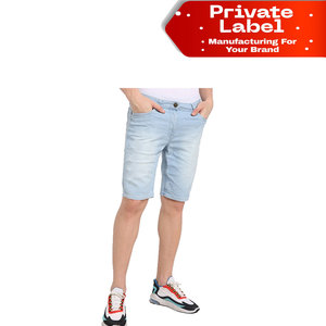 Skin-Friendly Soft Cotton <b>Men</b> Denim Shorts Light Blue Baggy Denim Shorts Tear-Resistant Sturdy <b>Men</b> Denim Shorts Heavy Duty - Product Image 1