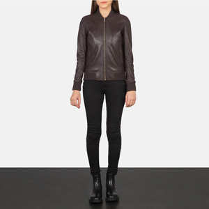 High Quality <b>Women's</b> Leather Motorcycle <b>Jacket</b> with Satin Fabric Waterproof & Breathable High Quality Winter Design - Product Image 1