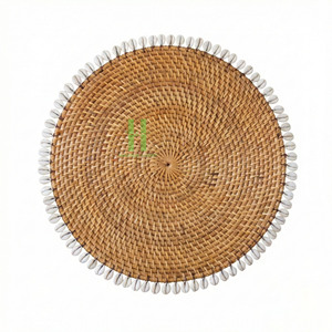 New Arrival Hot Trend Rattan Charger <b>Plates</b> Boho Rattan Placemat OEM Hot Sale Placemat Wicker Charger <b>Plate</b> Rattan 2026 - Product Image 2