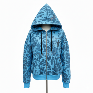 Vêtements pour hommes sur mesure, haute qualité, 100% coton, sweat à capuche zippé streetwear, impression sérigraphique, plusieurs couleurs. - Product Image 1