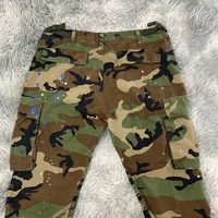 Pantalon cargo unisexe en toile 100% coton imperméable, style streetwear, avec éclaboussures personnalisées