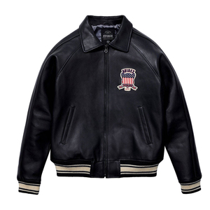 Veste en cuir Avirex de haute qualité, broderie streetwear, cuir de vache véritable, vestes Avirex pour hommes pour l'hiver - Product Image 1