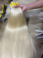 Extensions de Cheveux Humains Vierges Naturels Blonds Lisses de 28 Pouces, 100g, Qualité Supérieure, Super Double Drawn, Prix de Gros
