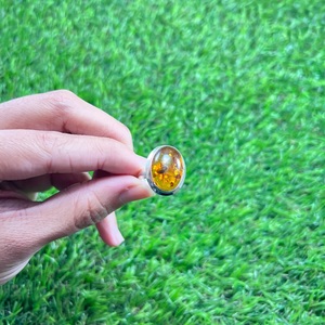 Bague en ambre baltique naturel, argent sterling 925, faite à la main, pour elle, ambre taille ovale, bijoux en argent, fournisseur en gros - Product Image 5