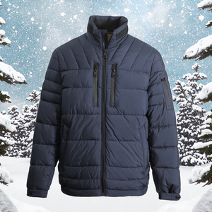Blouson matelassé pour homme avec impression de logo personnalisé, couleur contrastée, manteau d'hiver rembourré, vêtements de rue décontractés pour homme - Product Image 6