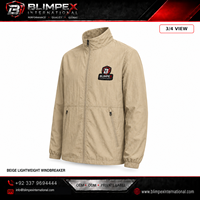 Blouson Bomber Homme Printemps-Automne 2026 Tissé 320g Décontracté Ample Col Montant 100% Polyester Coupe-Vent Fermeture Éclair