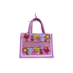 Mini sac fourre-tout pour tout-petits, sacs fourre-tout personnalisés avec perles, sacs fourre-tout faits main avec nom personnalisé, dernière collection, sac fourre-tout en perles de rocaille - Product Image 4