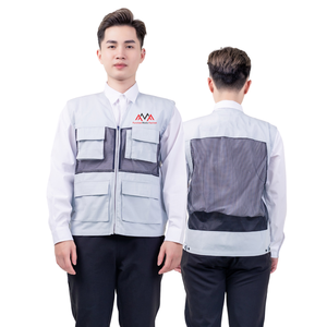 Gilet de pêche de sécurité personnalisable vêtements réfléchissants gilet sans manches de travail respirant multi-poches Factory Direct VN FMF - Product Image 3