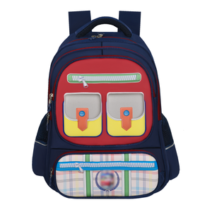 Sac à dos scolaire imperméable et durable en polyester pour enfants avec motif de lettres, couleurs vives, style mignon, compartiments multi-fermetures à glissière - Product Image 5