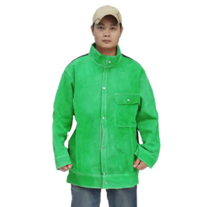 High Performance Heavy Duty Cowhide Split Leather Welding <b>Jacket</b> Reflective Safety Body Protection Construction <b>Workers</b> Welders - Product Image 4