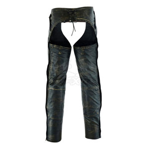 Chaps en cuir pleine fleur confortables de qualité supérieure, adaptés aux passionnés d'équitation et au dressage. - Product Image 2