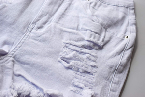 Shorts en jean taille haute pour femme, nouvelle mode décontractée, coupe slim, avec boutons décoratifs, logo personnalisé, sexy, respirant - Product Image 6