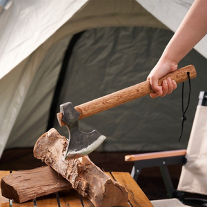 Haches et tomahawks forgés à la main en gros avec manche en bois de frêne et lame en acier au carbone pour le bricolage, le camping en plein air et la survie - Product Image 6
