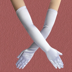 Gants de mariée longs en satin pour femme, accessoire de fête, de bal ou d'Halloween - Product Image 1