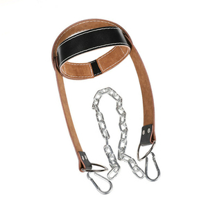 High quality leather <b>weight</b> lifting head harness for bodybuilding neck exercises reliable grip secure training support - Product Image 1