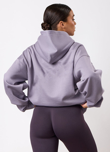 Custom Logo Active <b>Workout</b> Fleece Pullover Sweatshirts Cotton Heavyweight Oversized Cotton <b>Hoodie</b> for Women - Product Image 2
