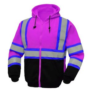 เสื้อฮู้ดผ้าคอตตอนผ้าฟลีซแบบสวมหัวมีฮู้ดสะท้อนแสงมองเห็นได้ชัดเจนออกแบบได้ตามต้องการ - Product Image 2