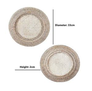 Eco Friendly Rattan Charger Plate Handwoven Wicker Placemat Rattang Plates Natural Round Decorative Plate Dining Table Accessory - Product Image 2