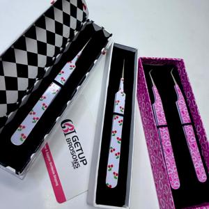 GETUP BROSONS IMPEX GBI-EET-3003 45/แหนบติดขนตาเคลือบกระดาษลายเชอร์รี่และลายหัวใจ ปลายเรียบ สีเงิน ป้องกันแม่เหล็ก - Product Image 6