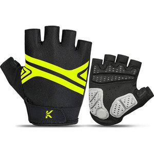 High Quality Leather Half <b>Finger</b> Cycling Gloves Breathable Non-Slip Adjustable Wrist <b>Strap</b> Hook Loop Closure for Long Ride - Product Image 1