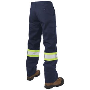 Pantalon de travail haute visibilité en polyester pour hommes 2025 – Personnalisable, réfléchissant, coupe jogger, taille élastique, poches, vêtements de travail industriels - Product Image 3