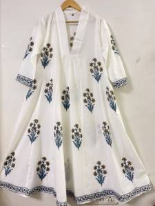 <b>White</b> Floral Dot Print Casual <b>Maxi</b> Dress V Neck a Line Sleeveless Chiffon 100% Cotton Breathable Summer Wear - Product Image 6