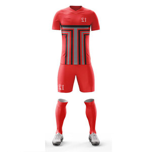 ชุดกีฬาแห้งเร็วรุ่นใหม่ปี 2026 2027 สำหรับผู้ชาย ชุดฟุตบอลพิมพ์ลายแบบ Sublimation พร้อมรับผลิตแบบ OEM ชุดฟุตบอลผ้ายืด - Product Image 6