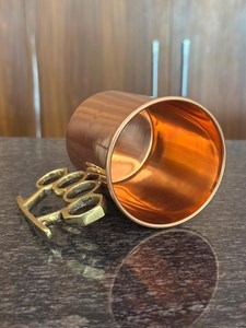 Hand Crafted Pure <b>Copper</b> Moscow Mule Mugs, Brass Handle, Personalized Cocktail <b>Cups</b>, Bulk Drinkware - Product Image 4