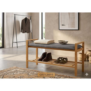 Entryway Bamboo <b>Bench</b> with <b>Shoe</b> Shelf - Product Image 2