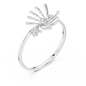 Anillo de oro macizo de 14k para mujer con diamante de corte redondo, simple, único y minimalista, para regalo, compromiso, aniversario, boda - Product Image 5