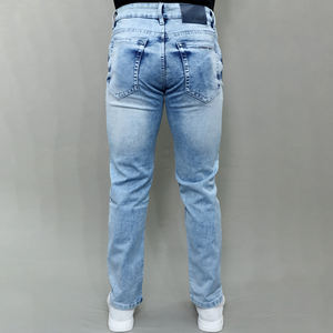 Jean pour homme Gex bleu clair, coupe droite, taille mi-haute, extensible, qualité supérieure, best-seller - Product Image 4