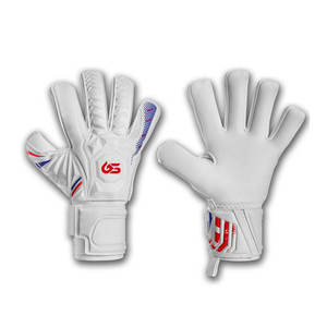 White Football Goalkeeper Gloves Breathable PVC Palm Waterproof Adjustable Wrist <b>Strap</b> <b>Finger</b> Protection Non Slip Training - Product Image 1