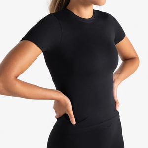 Camiseta Deportiva de Alta Calidad para Mujer, Tejido Transpirable, Cómoda, para Gimnasio, Yoga, OEM, Marca Privada - Product Image 5