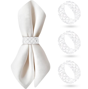 Anneaux de serviette en acrylique, forme ronde, design moderne pour la décoration de table de mariage, accessoire à prix abordable - Product Image 5