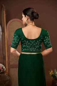 Blusas de Diseño Indio Verdes, Cómodas y Elegantes, Tallas Grandes, Listas para Usar, para Todo Tipo de Saree, Tela Georgette, Compre Directamente del Proveedor - Product Image 3