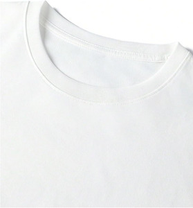 T-shirt blanc surdimensionné 100 % coton pour homme, décontracté, à manches courtes, col rond, en jersey uni, coupe classique, longueur normale, tricoté, teint uni - Product Image 3