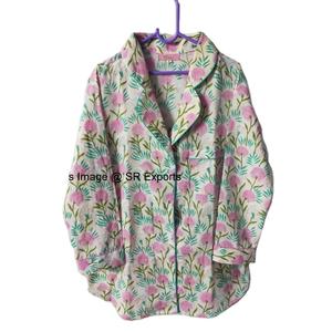 Traje de noche informal hecho a mano para el hogar, vestido de tela de algodón para dama de honor, Conjunto de pijama bohemio a juego, traje de noche - Product Image 1