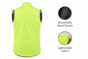 เสื้อกั๊กปั่นจักรยานกันลมสำหรับผู้ชาย qualidyne – เสื้อแจ็คเก็ตปั่นจักรยานแบบไม่มีแขน น้ำหนักเบา พร้อมซิปเต็มตัวและกระเป๋าสำหรับปั่นจักรยานและวิ่ง - Product Image 6